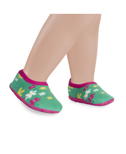 Nedrsni Copatki Zeleni z Rožico